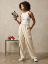 Terry Cargo Trouser - Beige