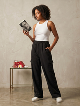 Terry Cargo Trouser - Black