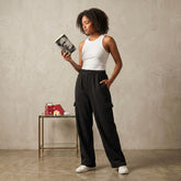 Terry Cargo Trouser - Black