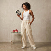 Terry Cargo Trouser - Beige
