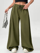 Wide leg loose fit Trouser - Olive Green