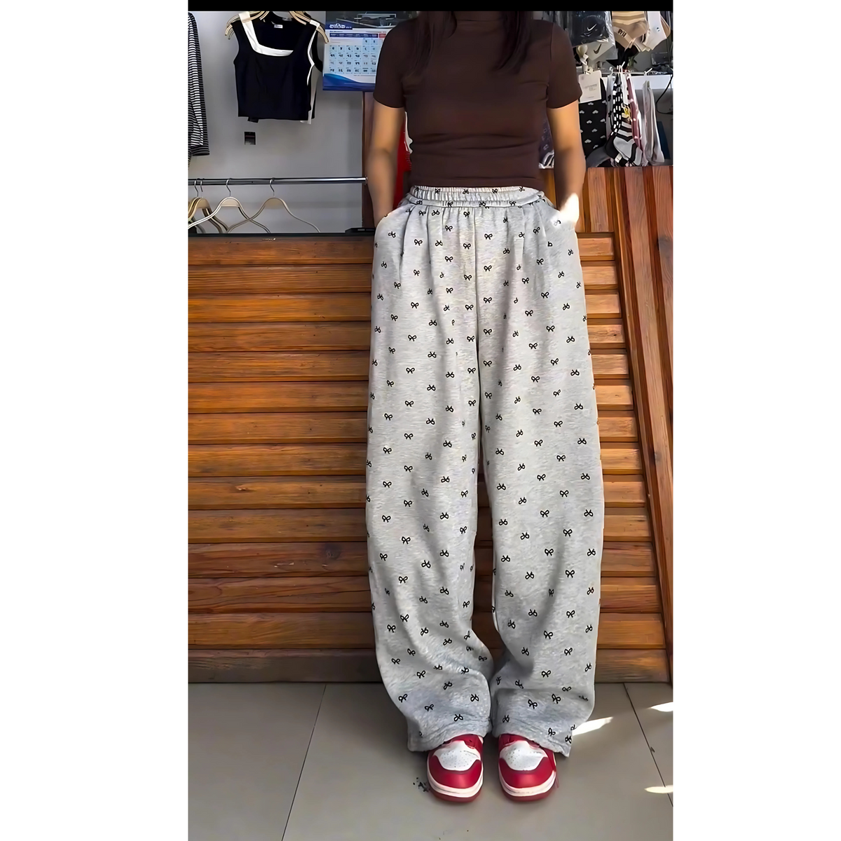 Bow Printed Summer Trouser