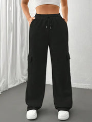 Double Pocket Cargo Trousers - Black