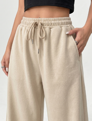 Wide leg loose fit Trouser - Beige