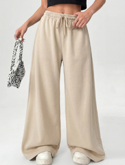 Wide leg loose fit Trouser - Beige