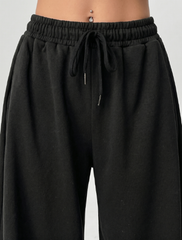 Wide leg loose fit Trouser - Black