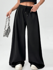 Wide leg loose fit Trouser - Black
