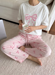 Pink Bow Loungewear Set