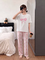Pink Bow Loungewear Set