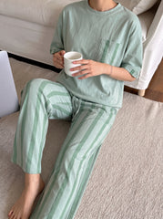 Sage Green Stripe Set