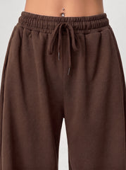 Wide leg loose fit Trouser -Brown