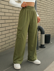 Terry Cargo Trouser - Olive Green