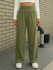 Terry Cargo Trouser - Olive Green