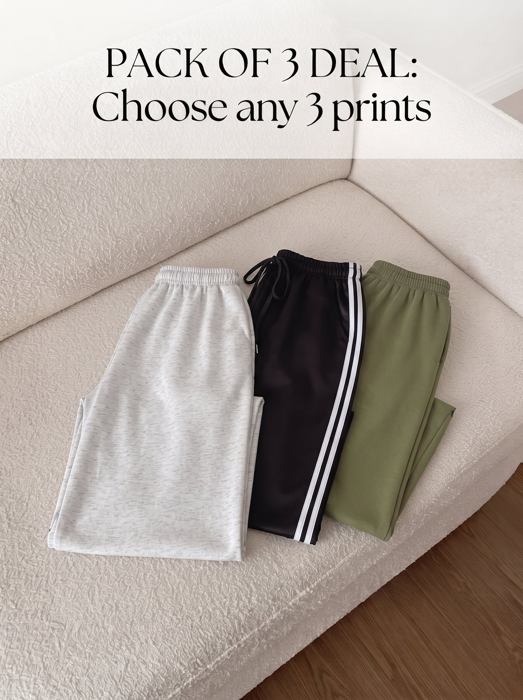 Pack of 3 Straight Fit Trousers