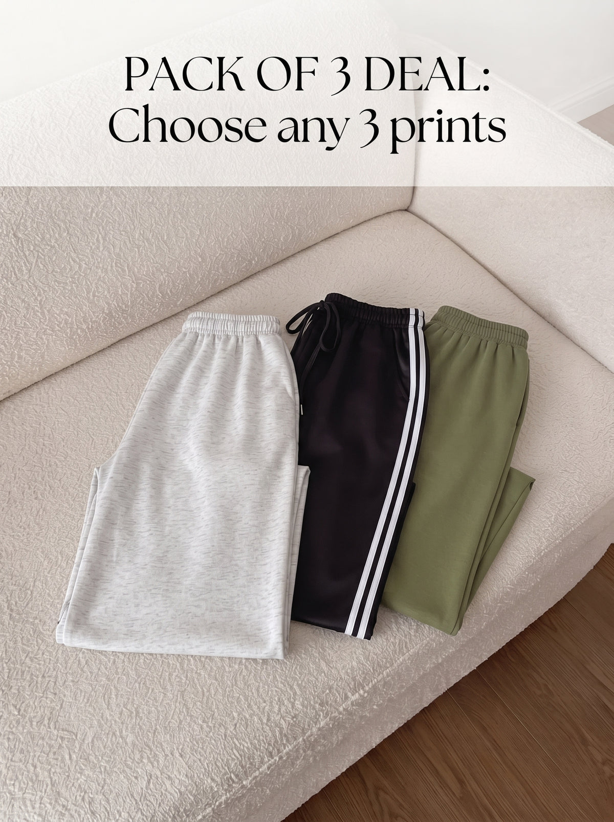Pack of 3 Straight Fit Trousers