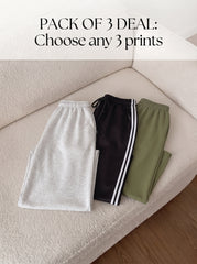 Pack of 3 Straight Fit Trousers