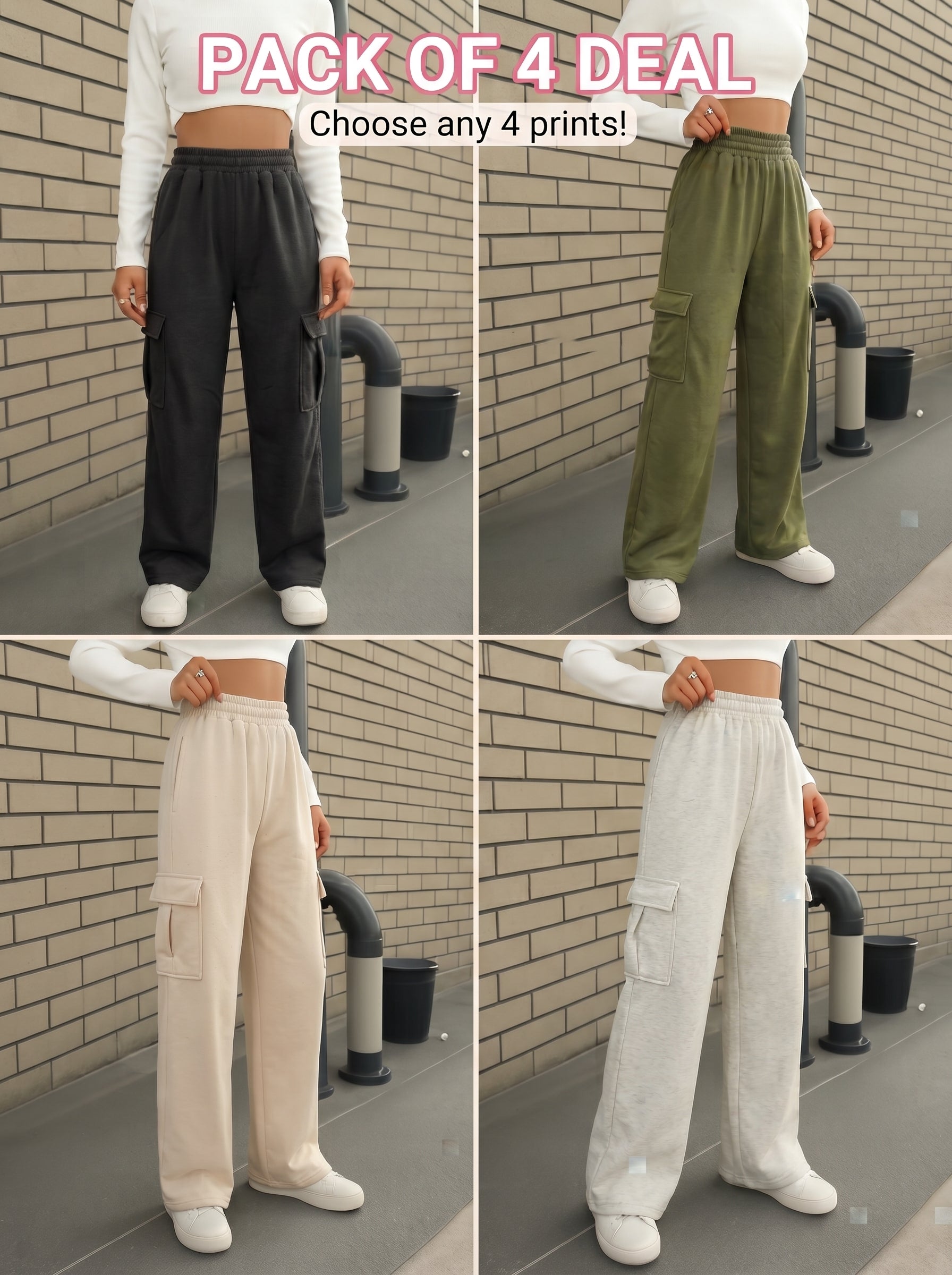 Pack of 4 Cargo Trousers