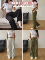 Pack of 4 Wide Leg Trousers