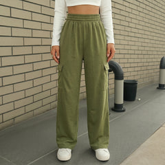 Terry Cargo Trouser - Olive Green