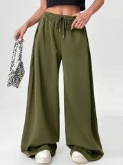 Wide leg loose fit Trouser - Olive Green