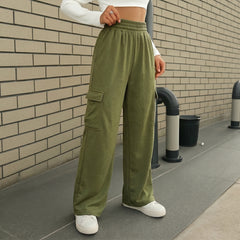 Terry Cargo Trouser - Olive Green